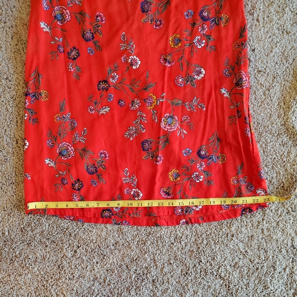 Old Navy Red Dress with flowers on it - Picture 5 of 10